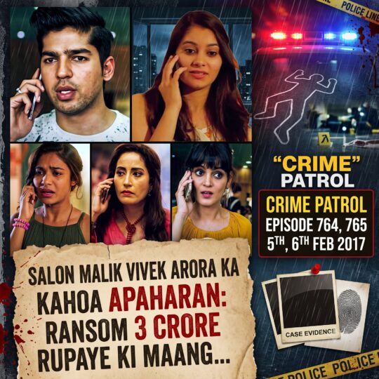 Young people on phone calls in a tense scene from Crime Patrol episode.