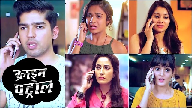 Young people on phone calls in a tense scene from Crime Patrol episode.