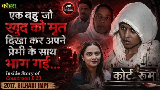 Indian courtroom scene from Kohra episode with emotional characters and legal drama.